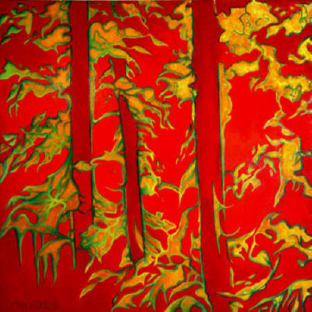 Three Trees - Mixed Media painting by Artist Adkins