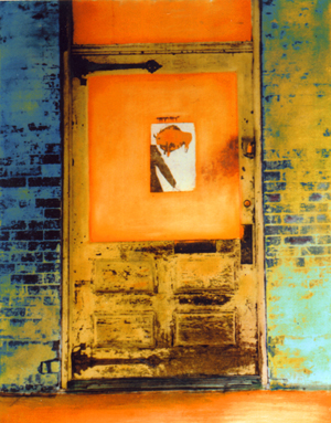Orange Door hand tinted photo by Joe Hoover and Anni Adkins